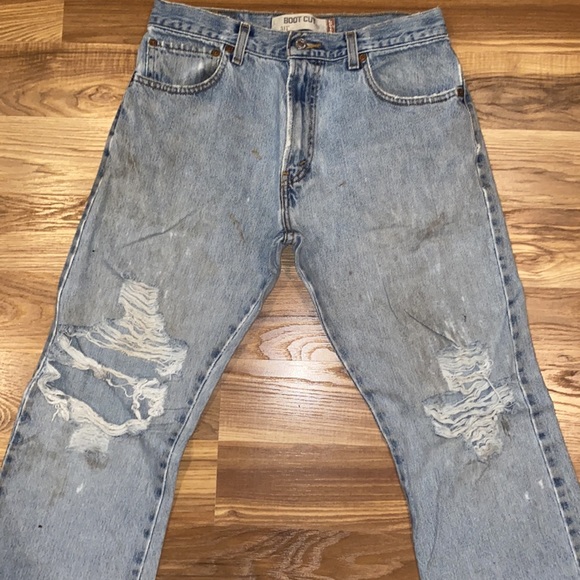 Levi’s 517 Bootcut Worn & Worked-in Distressed Jeans Mens size 32 x 32 - Picture 1 of 16
